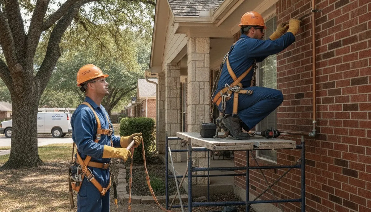 Fort Worth, TX plumber repairing a leak for emergency plumbing service